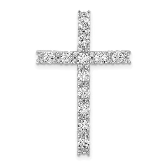 LGWP 10k White Gold 1 carat Lab Grown Diamond VS/SI+ G+ Complete Cross Chain Slide Pendant