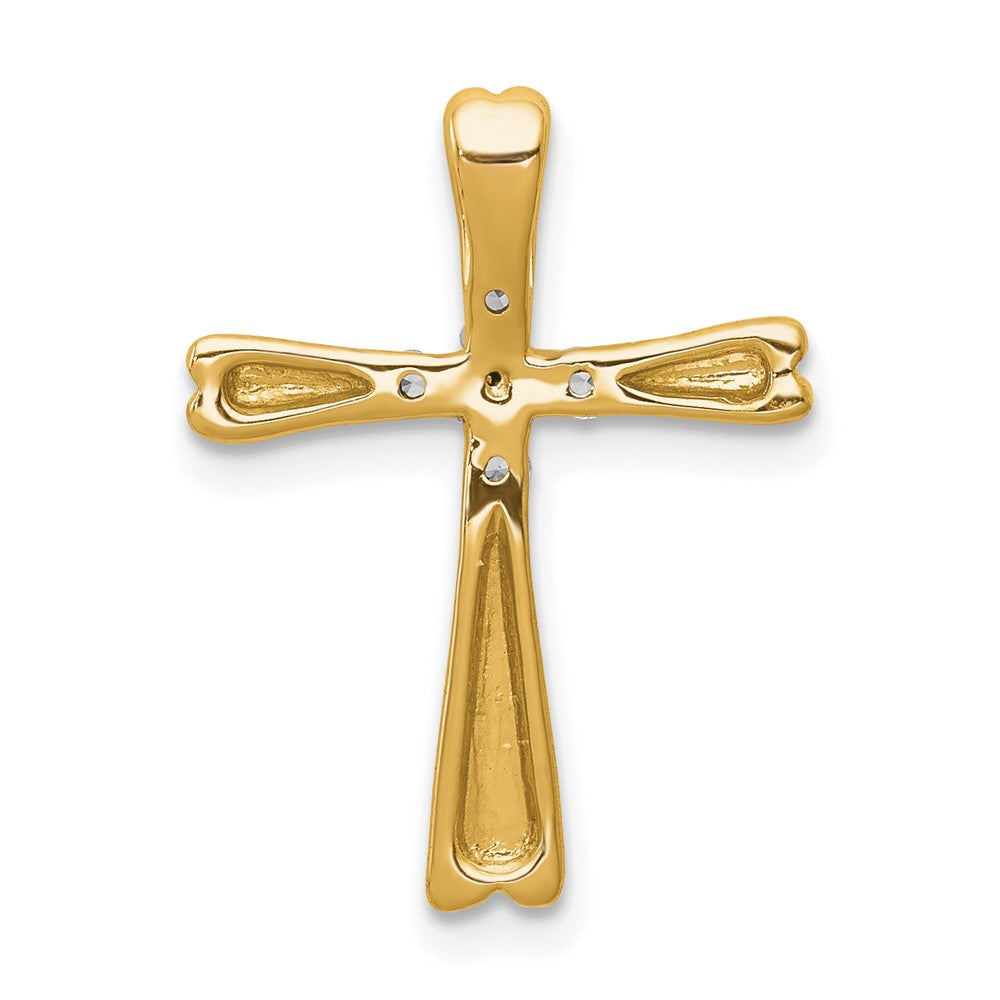 LGGC 14k 1/10 carat Lab Grown Diamond VS/SI+ G+ Complete Cross Chain Slide Pendant