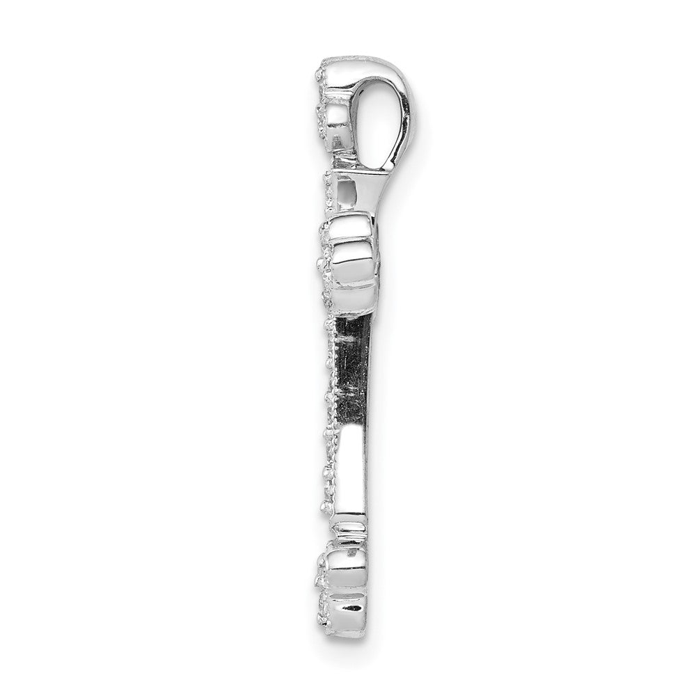 LGWP 14k White Gold 1/4 carat Lab Grown Diamond VS/SI+ G+ Complete Cross Chain Slide Pendant