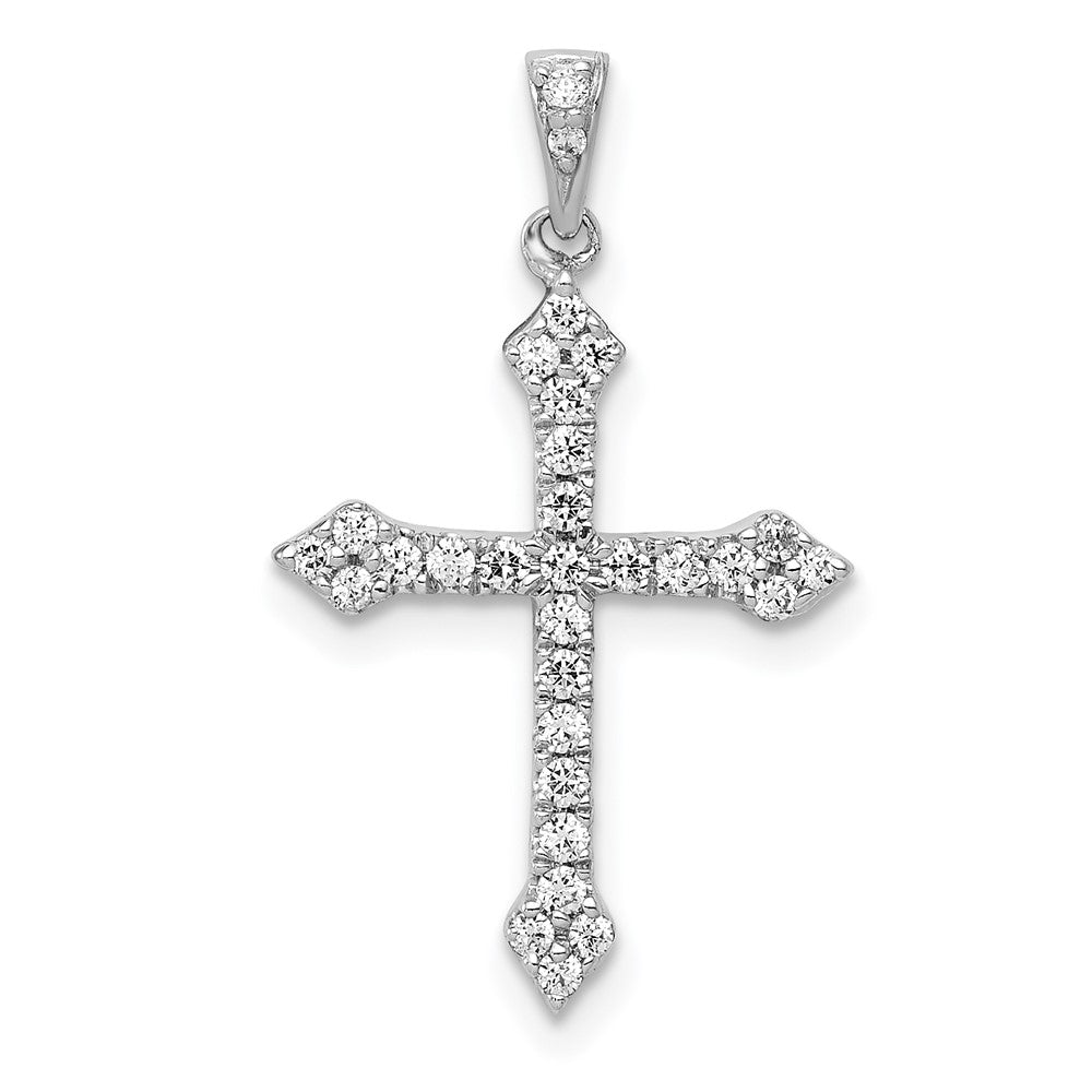 LGWP 14k White Gold 1/5 carat Lab Grown Diamond VS/SI+ G+ Complete Cross Pendant