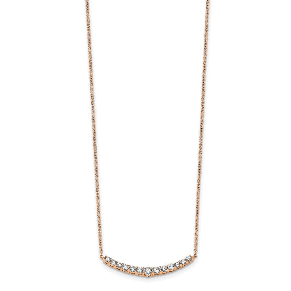 LGYN 14K Rose Gold 1/2 carat Lab Grown Diamond VS+ F+ 18 in Complete Fashion Bar Necklace