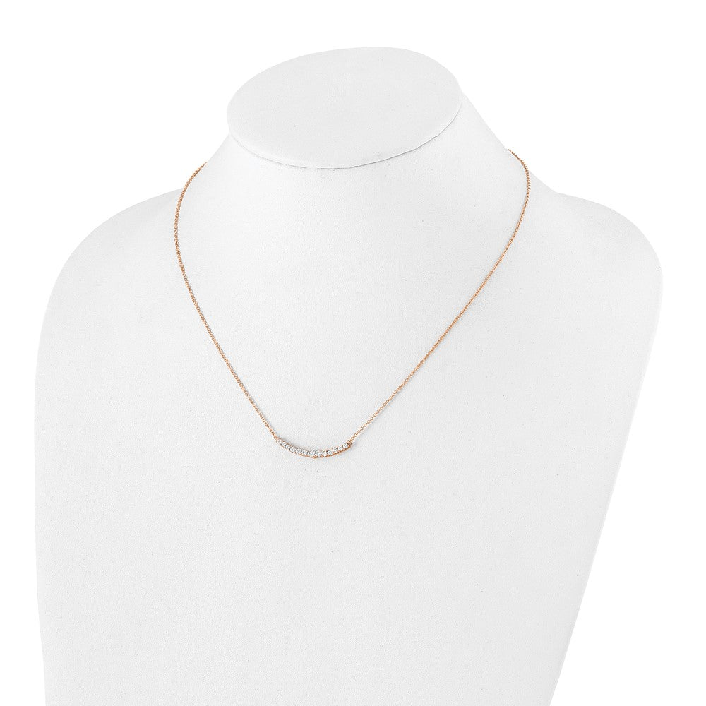 LGYN 14K Rose Gold 1/2 carat Lab Grown Diamond VS+ F+ 18 in Complete Fashion Bar Necklace