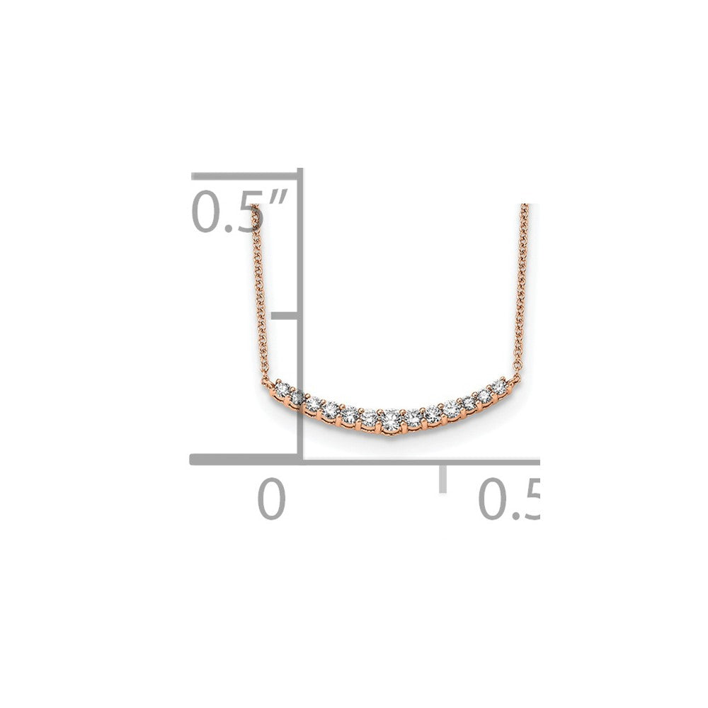 LGYN 14K Rose Gold 1/2 carat Lab Grown Diamond VS+ F+ 18 in Complete Fashion Bar Necklace