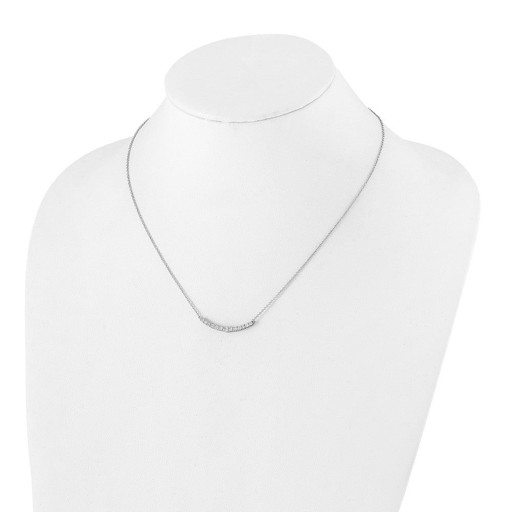 LGWN 14k White Gold 1/2 carat Lab Grown Diamond VS/SI+ G+ Complete 18 inch Fashion Bar Necklace
