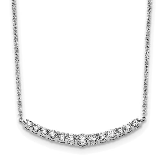 LGWN 14k White Gold 1/2 carat Lab Grown Diamond VS/SI+ G+ Complete 18 inch Fashion Bar Necklace