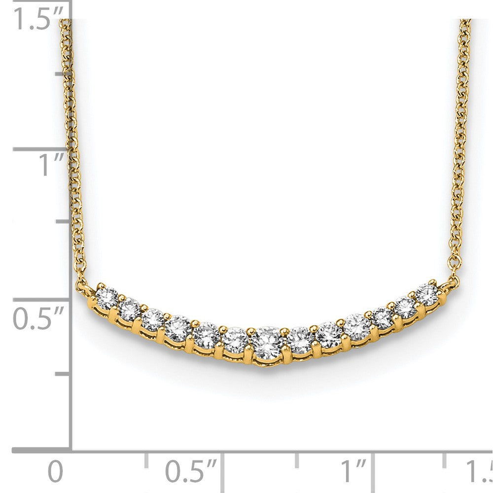 LGYN  14K Yellow Gold 1/2 carat Lab Grown Diamond VS+ F+ 18 in Complete Fashion Bar Necklace