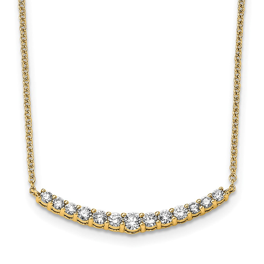 LGYN  14K Yellow Gold 1/2 carat Lab Grown Diamond VS+ F+ 18 in Complete Fashion Bar Necklace