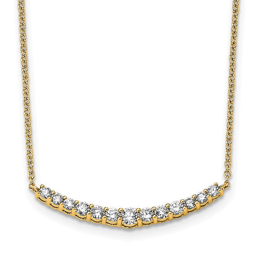 LGYN  14K Yellow Gold 1/2 carat Lab Grown Diamond VS+ F+ 18 in Complete Fashion Bar Necklace