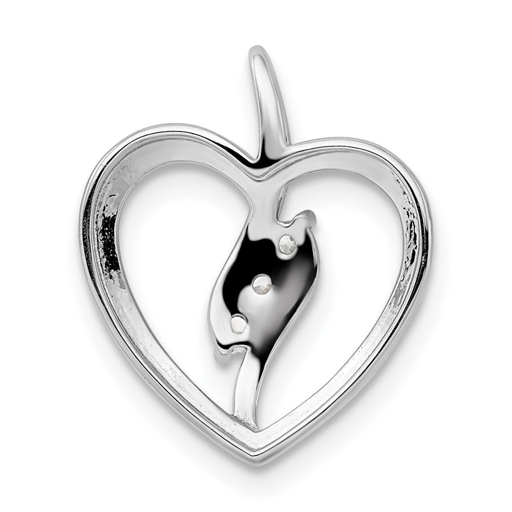 LGWP 14k White Gold 1/10 carat Lab Grown Diamond VS/SI+ G+ Complete Open Heart Pendant