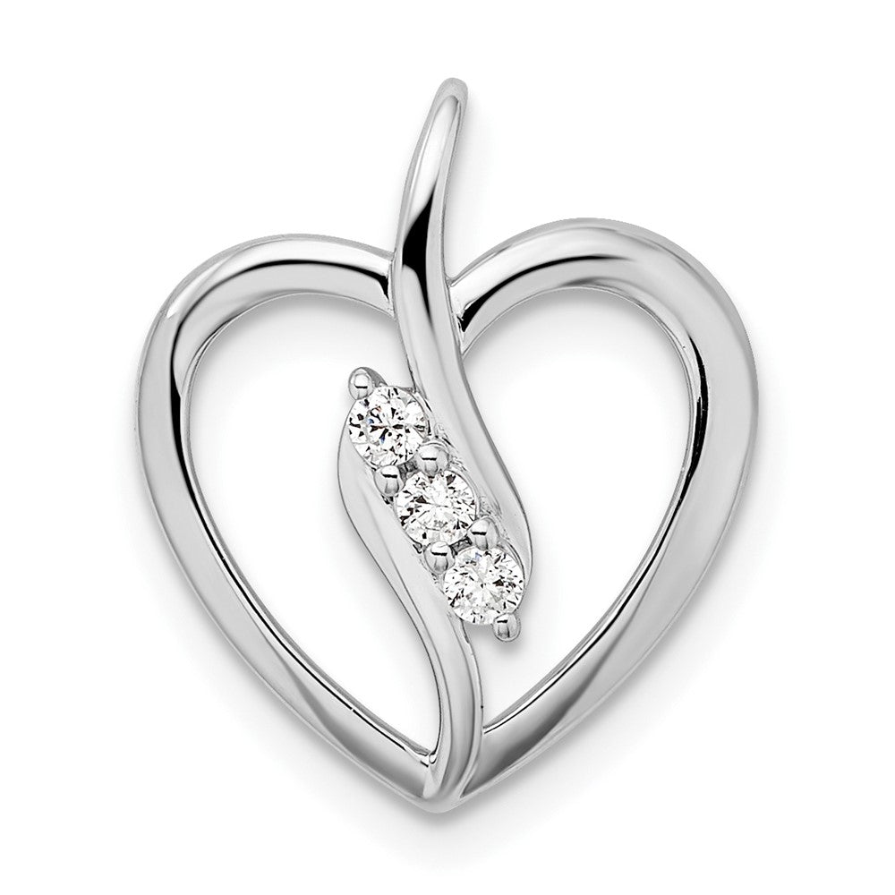 LGWP 14k White Gold 1/10 carat Lab Grown Diamond VS/SI+ G+ Complete Open Heart Pendant