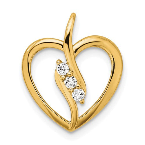 LGGP 14k 1/10 carat Lab Grown Diamond VS/SI+ G+ Complete Open Heart Pendant