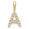 LGYP 14k 1/8 carat Lab Grown Diamond VS/SI+ G+ Complete Letter A Initial Pendant