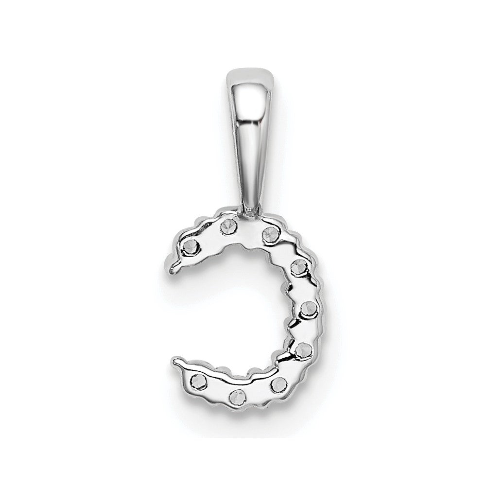 LGWP 14k White Gold 1/10 carat Lab Grown Diamond VS/SI+ G+ Complete Letter C Initial Pendant