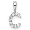 LGWP 14k White Gold 1/10 carat Lab Grown Diamond VS/SI+ G+ Complete Letter C Initial Pendant