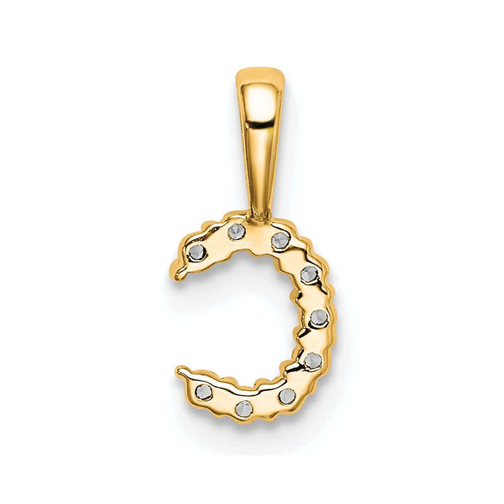 LGYP 14k 1/10 carat Lab Grown Diamond VS/SI+ G+ Complete Letter C Initial Pendant