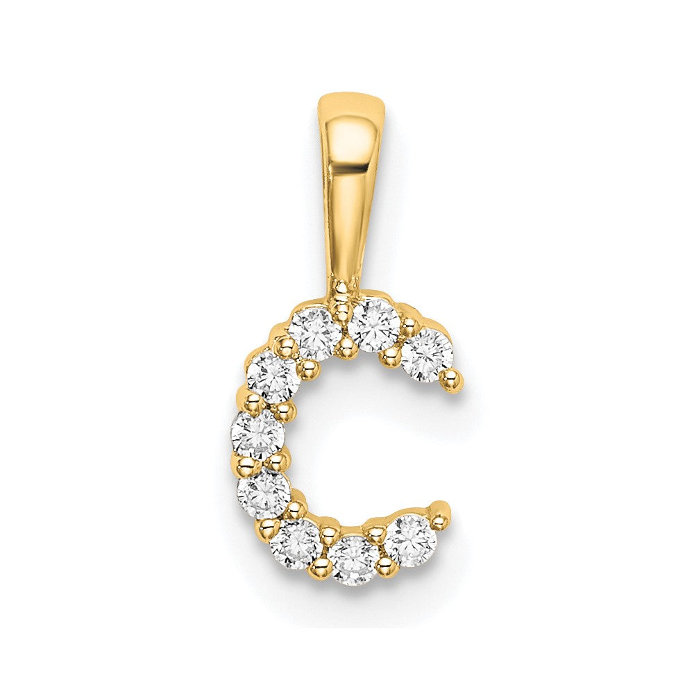 LGYP 14k 1/10 carat Lab Grown Diamond VS/SI+ G+ Complete Letter C Initial Pendant