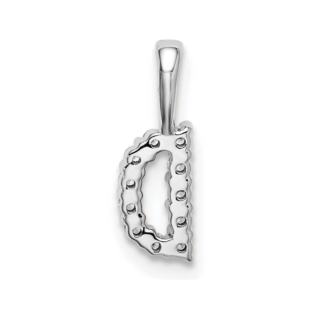 LGWP 14k White Gold 1/10 carat Lab Grown Diamond VS/SI+ G+ Complete Letter D Initial Pendant