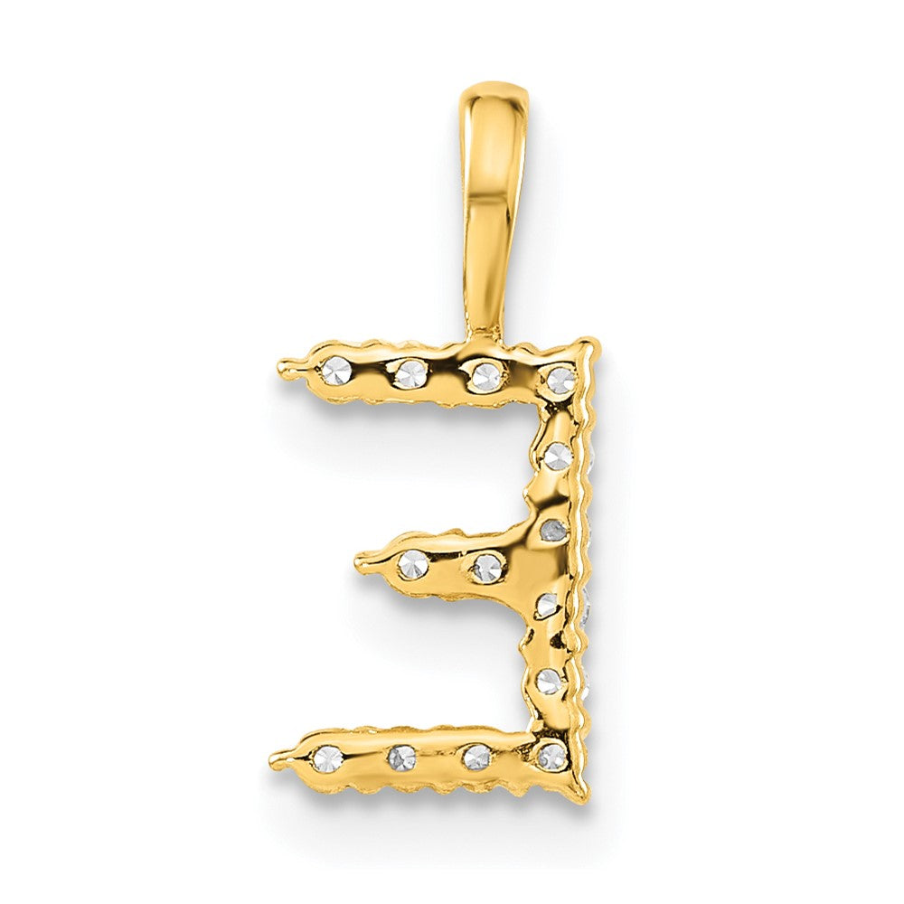 LGYP 14k 1/8 carat Lab Grown Diamond VS/SI+ G+ Complete Letter E Initial Pendant