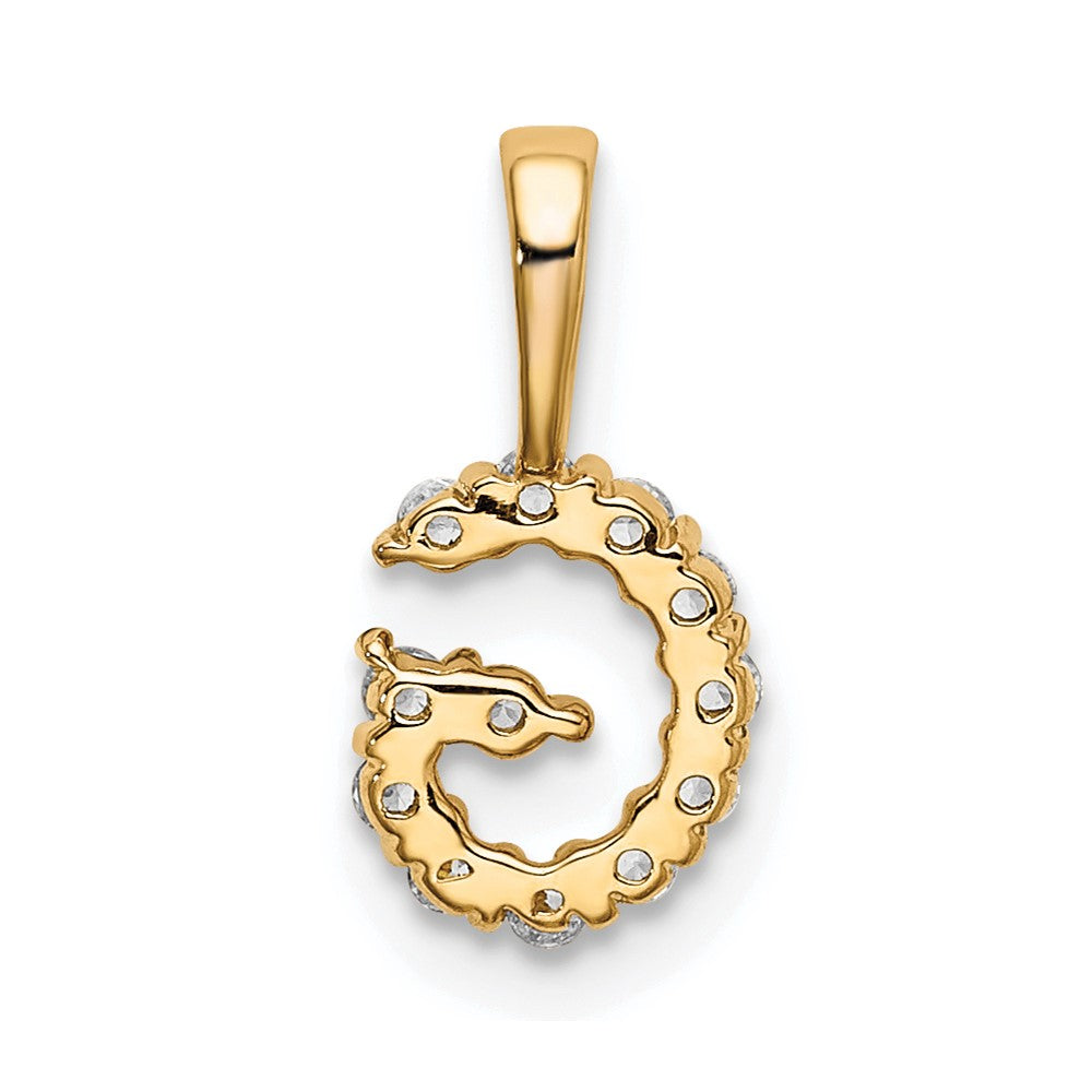 LGYP 14k 1/8 carat Lab Grown Diamond VS/SI+ G+ Complete Letter G Intitial Pendant