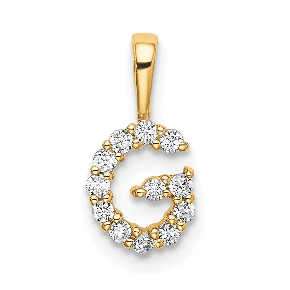 LGYP 14k 1/8 carat Lab Grown Diamond VS/SI+ G+ Complete Letter G Intitial Pendant