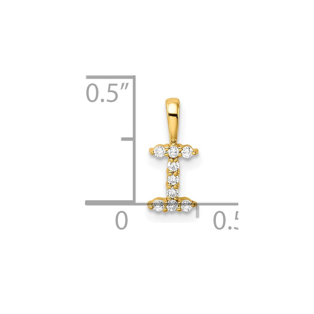 LGWP 14k 1/10 carat Lab Grown Diamond VS/SI+ G+ Complete Letter I Initial Pendant