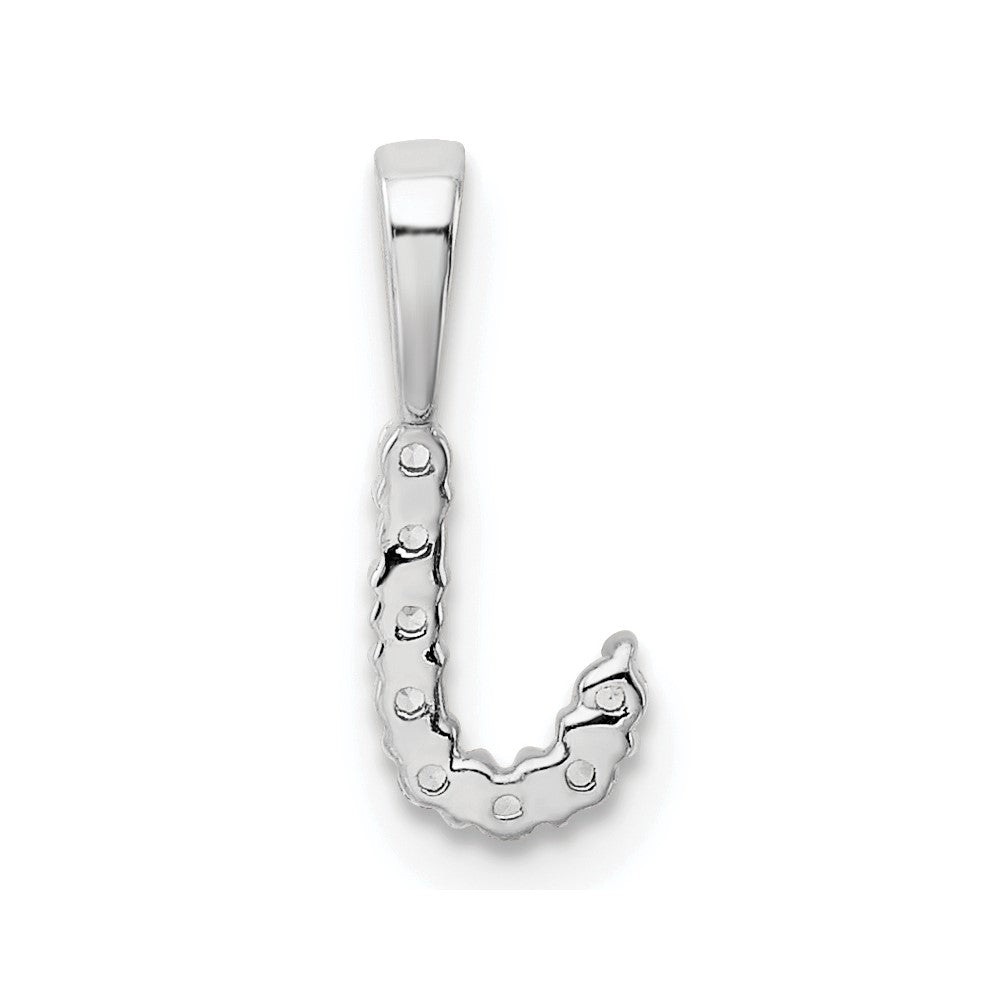 LGWP 14k White Gold 1/10 carat Lab Grown Diamond VS/SI+ G+ Complete Letter J Initial Pendant