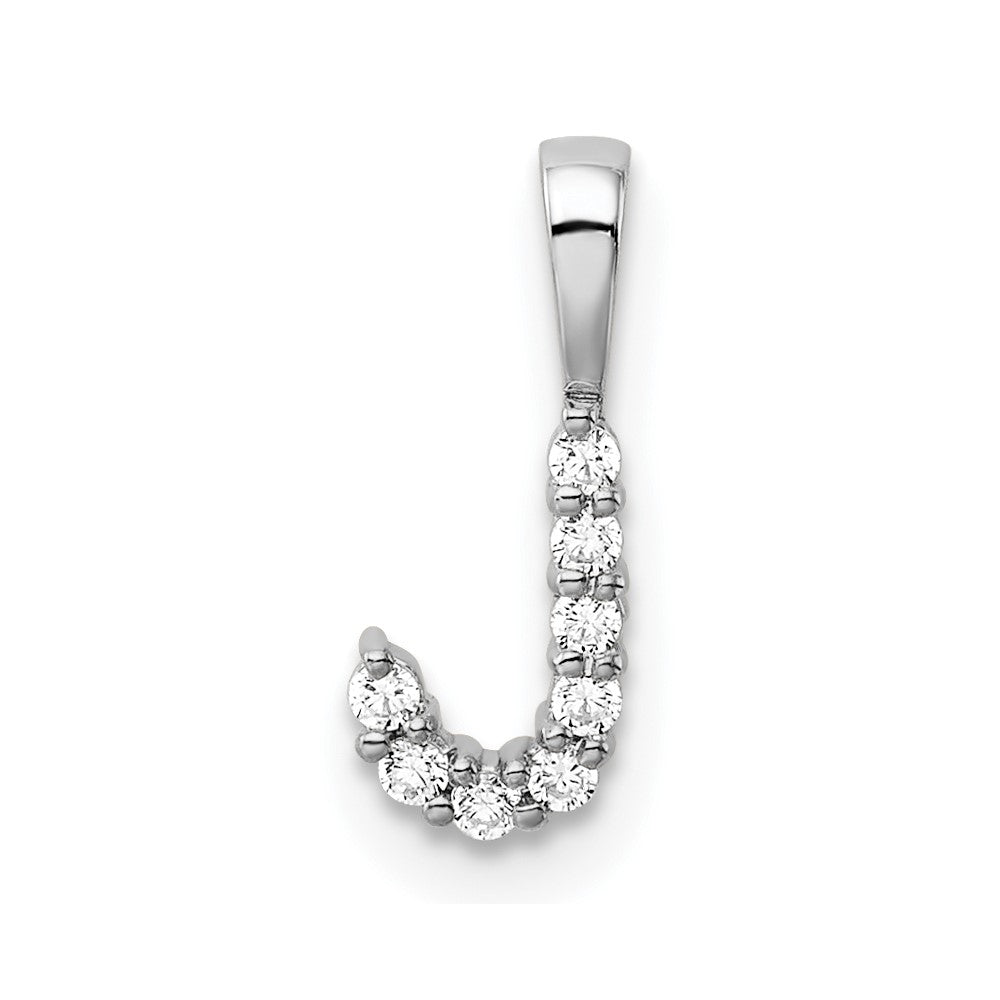 LGWP 14k White Gold 1/10 carat Lab Grown Diamond VS/SI+ G+ Complete Letter J Initial Pendant