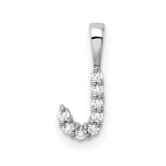 LGWP 14k White Gold 1/10 carat Lab Grown Diamond VS/SI+ G+ Complete Letter J Initial Pendant