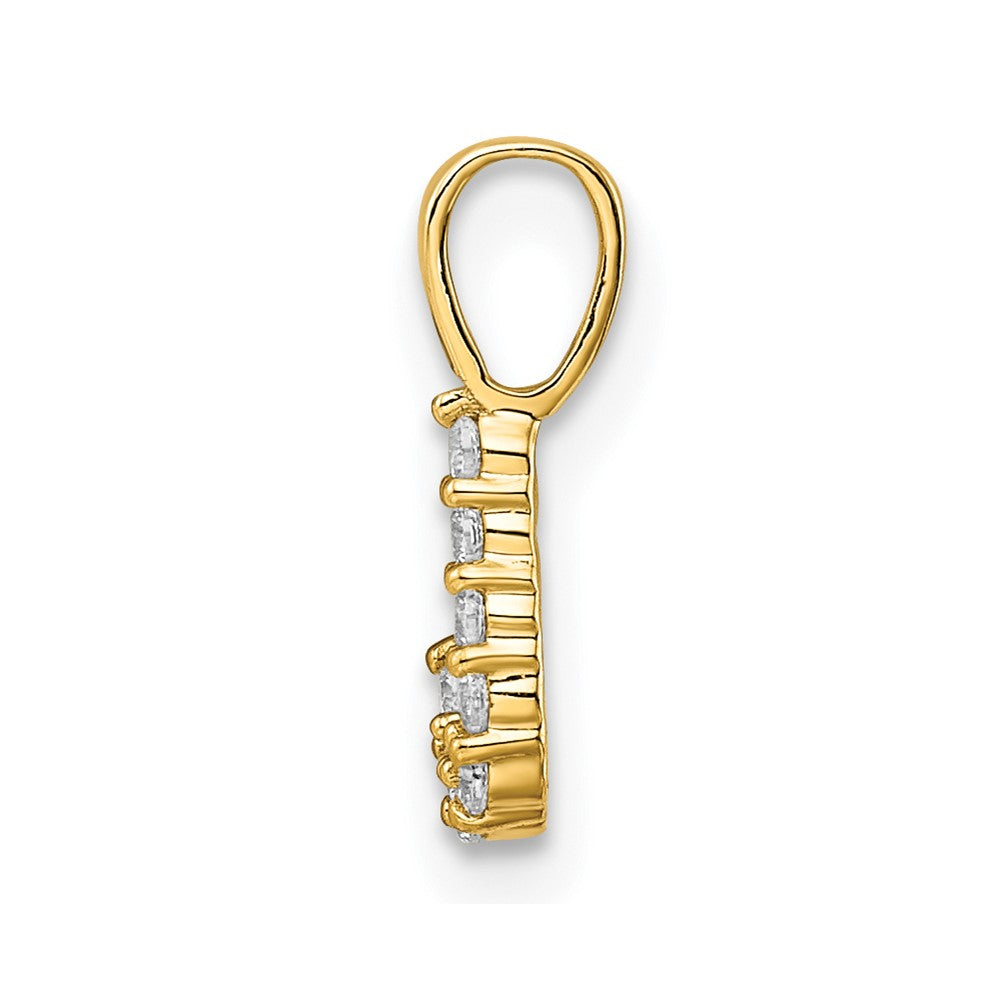 LGYP 14k 1/10 carat Lab Grown Diamond VS/SI+ G+ Complete Letter J Initial Pendant