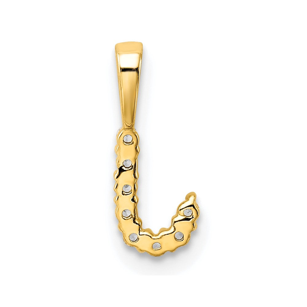 LGYP 14k 1/10 carat Lab Grown Diamond VS/SI+ G+ Complete Letter J Initial Pendant