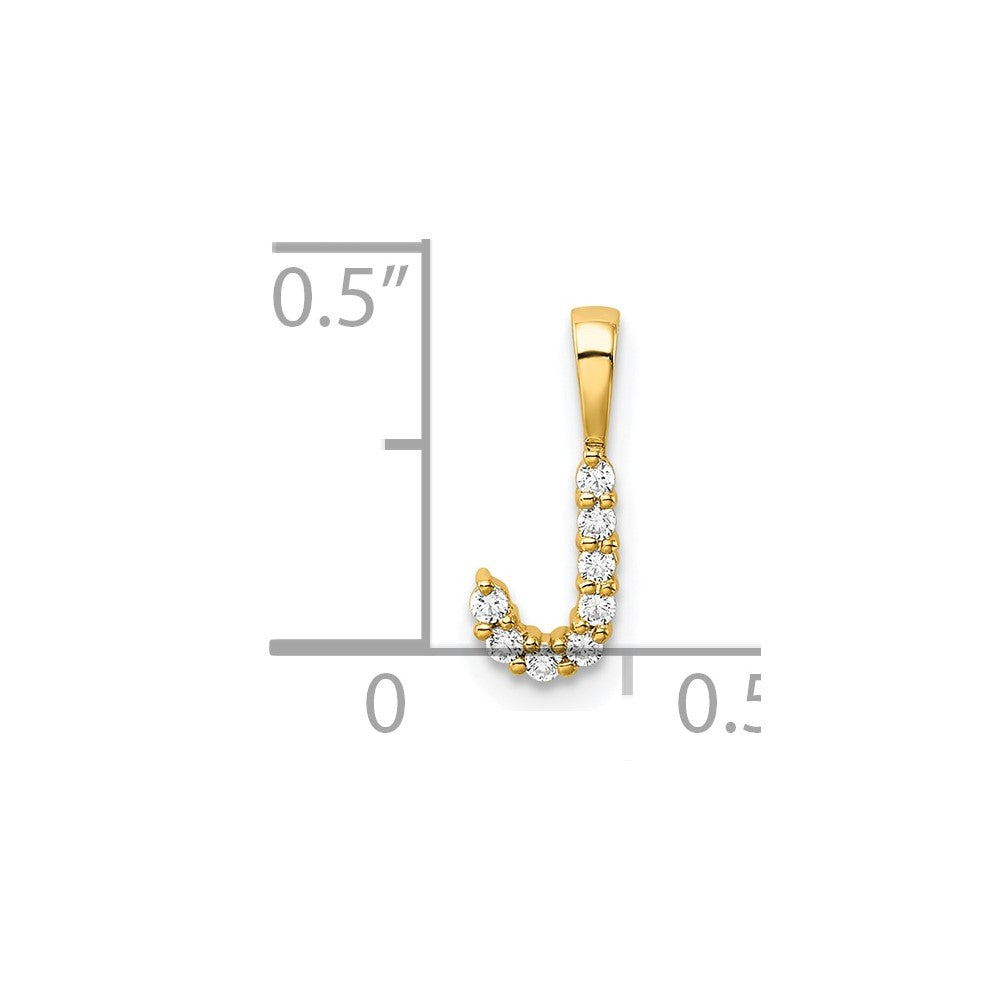 LGYP 14k 1/10 carat Lab Grown Diamond VS/SI+ G+ Complete Letter J Initial Pendant