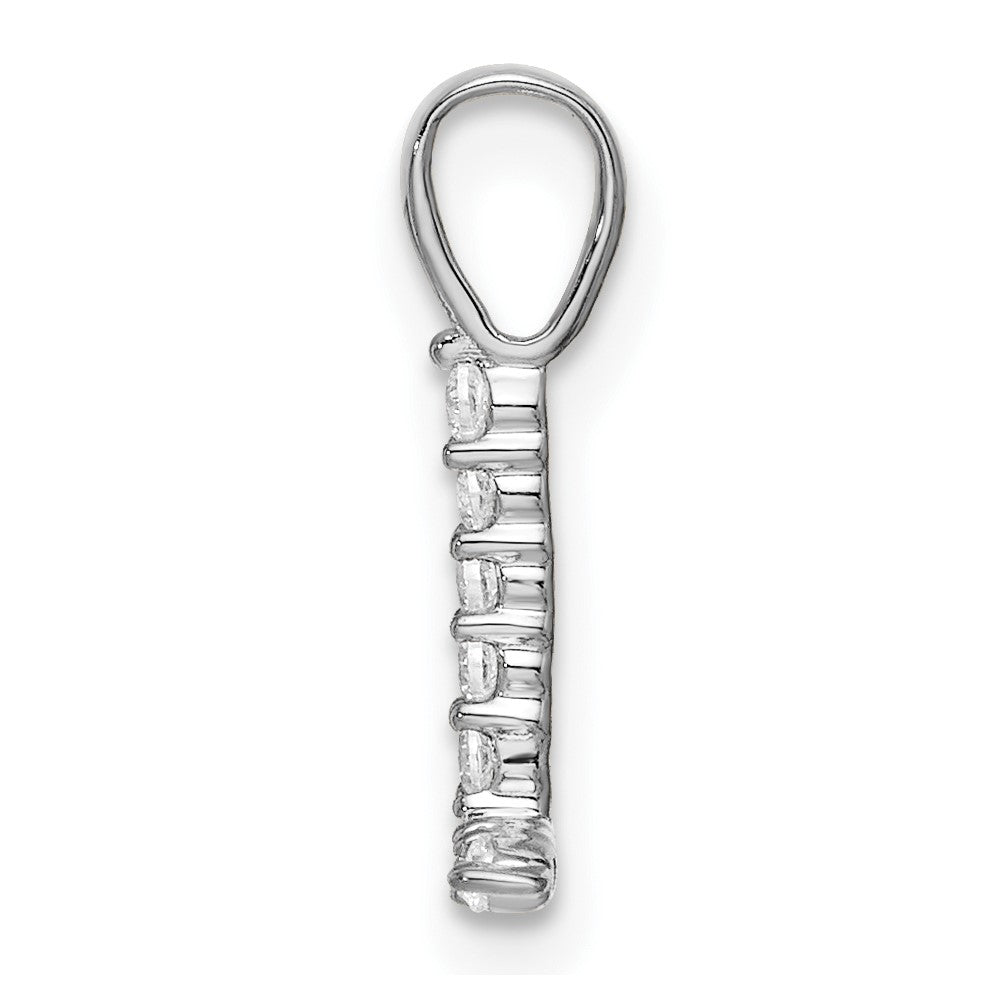 LGWP 14k White Gold 1/10 carat Lab Grown Diamond VS/SI+ G+ Complete Letter L Initial Pendant