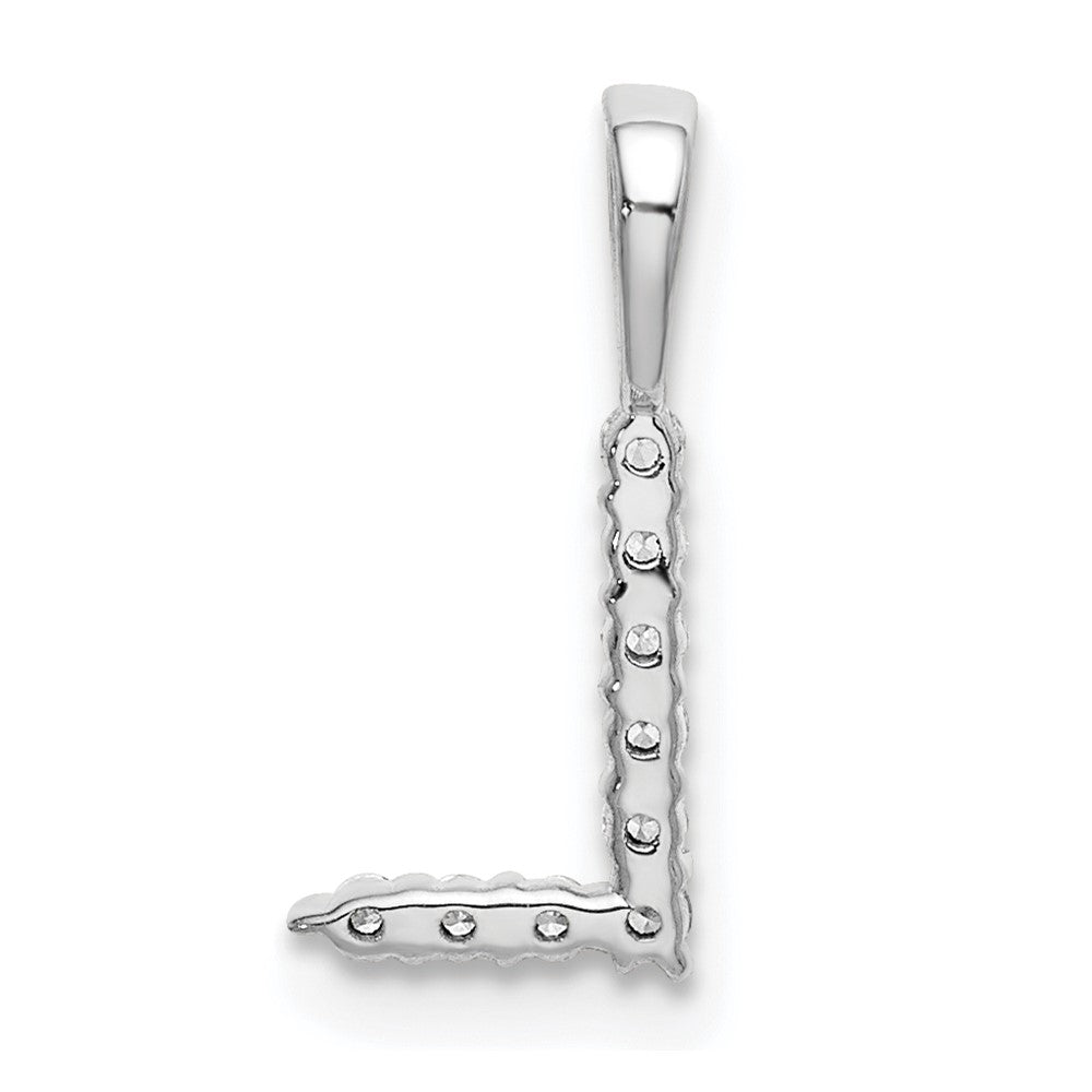 LGWP 14k White Gold 1/10 carat Lab Grown Diamond VS/SI+ G+ Complete Letter L Initial Pendant