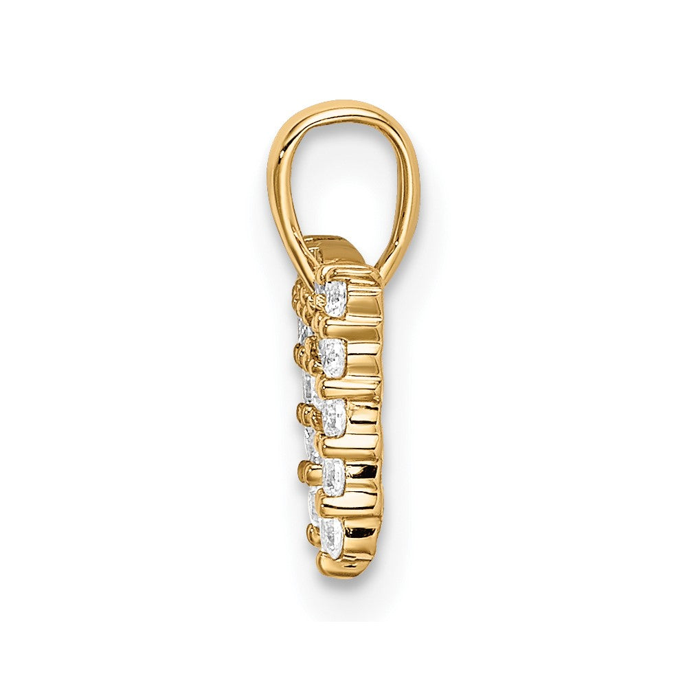 LGGI 14k 1/6 carat Lab Grown Diamond VS/SI+ G+ Complete Letter M Initial Pendant