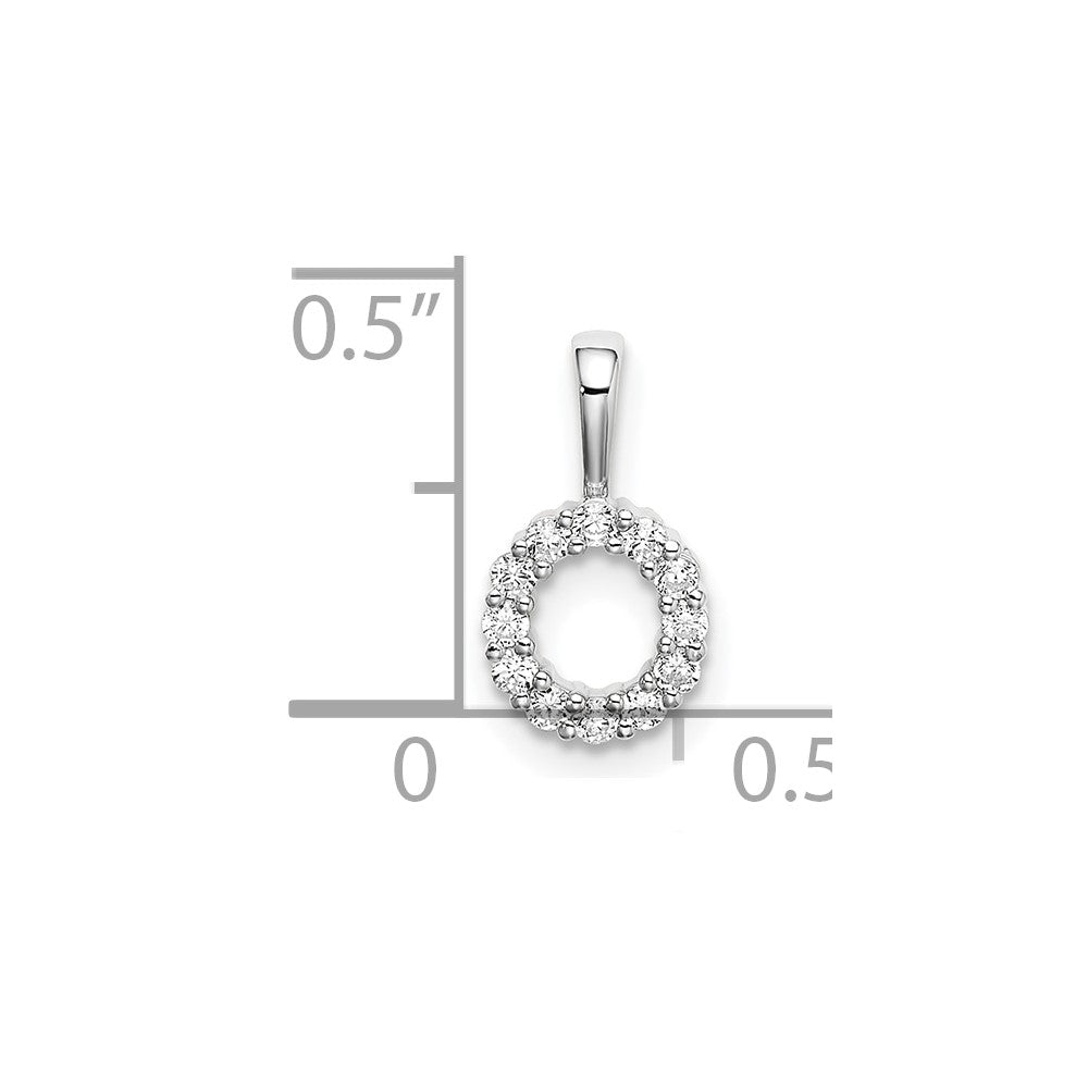 LGWP 14k White Gold 1/8 carat Lab Grown Diamond VS/SI+ G+ Complete Letter O Intitial Pendant