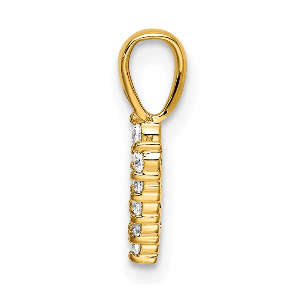 14k 1/10 carat Lab Grown Diamond VS/SI+ G+ Complete Letter V Initial Pendant