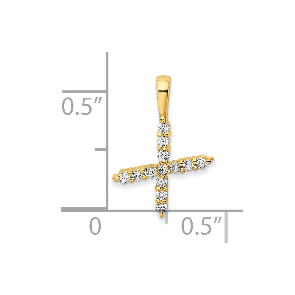 LGYP 14k 1/8 carat Lab Grown Diamond VS/SI+ G+ Complete Letter X Initial Pendant