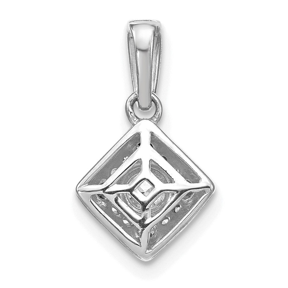 LGWP 14k White Gold 1/2 carat Lab Grown Diamond VS/SI+ G+ Square Complete Vintage Pendant