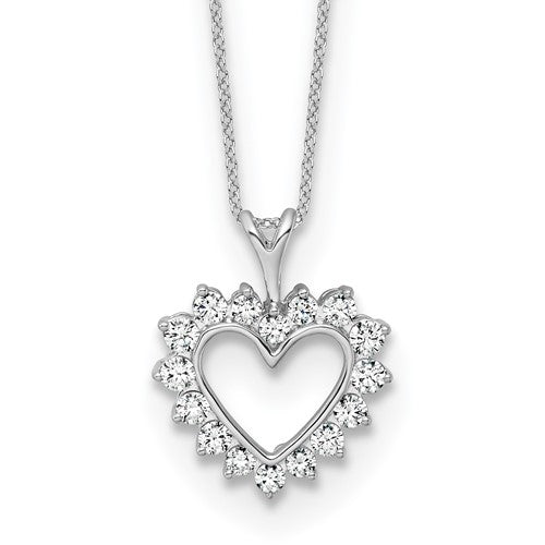 LGWN 14kw 1/2 carat Lab Grown Diamond VS/SI+ G+ Complete 18 inch Heart Pendant Necklace