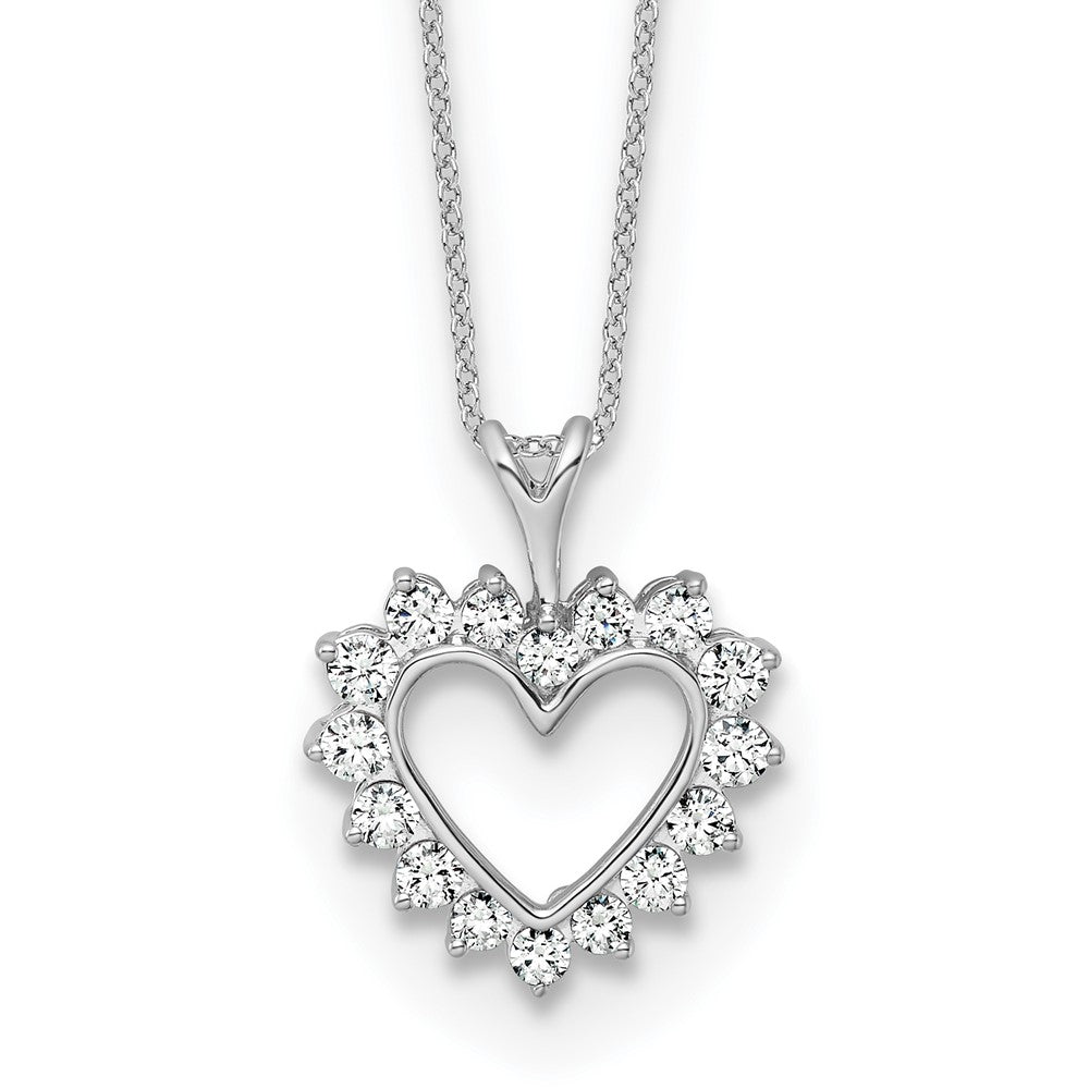 LGWN 14kw 1/2 carat Lab Grown Diamond VS/SI+ G+ Complete 18 inch Heart Pendant Necklace