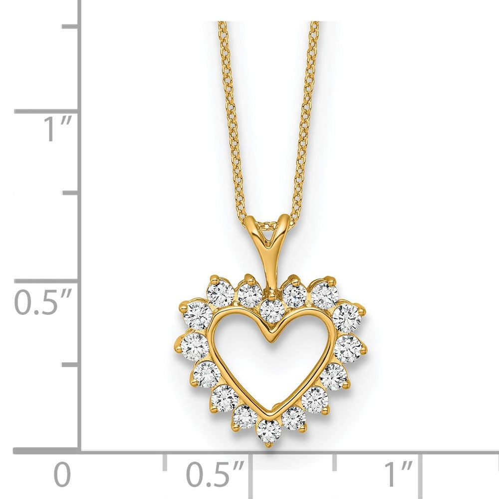 LGGN 14k 1/2 carat Lab Grown Diamond VS/SI+ G+ Complete 18 inch Heart Pendant Necklace