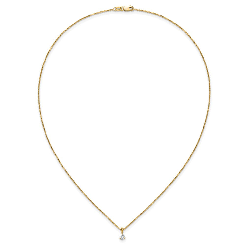 LGYN 14k 1/4 carat Lab Grown Diamond VS/SI+ G+ Three Prong 18 inch Complete Solitaire Pendant Necklace