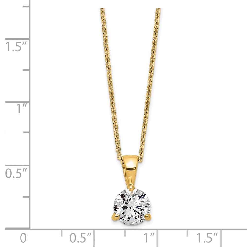 LGGN 14k 1 carat Lab Grown Diamond VS/SI+ G+ Three Prong 18 inch Complete Solitaire Pendant Necklace