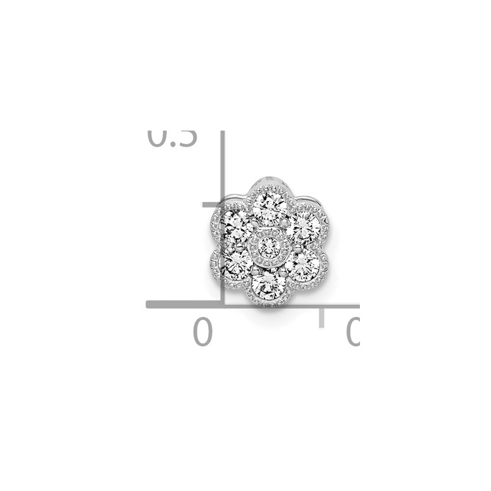 LGWP 14k White Gold 1/4 carat Lab Grown Diamond VS/SI+ G+ Complete Floral Chain Slide Pendant
