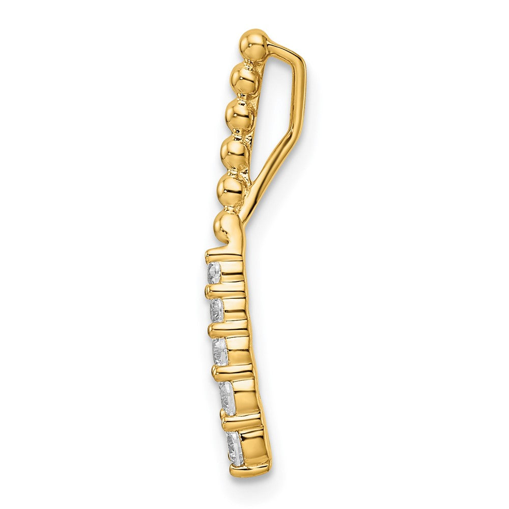LGYP 14k 1/5 carat Lab Grown Diamond VS/SI+ G+ Fashion Bar Chain Slide Pendant
