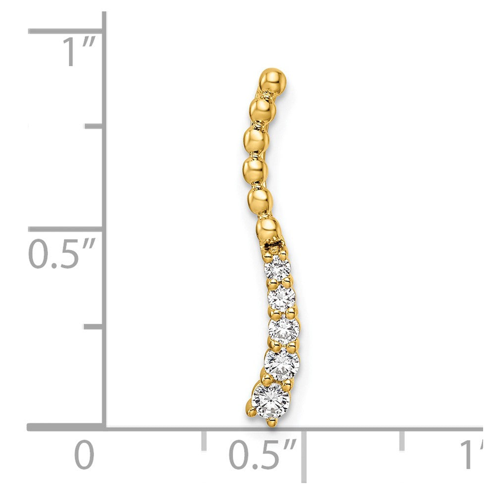 LGYP 14k 1/5 carat Lab Grown Diamond VS/SI+ G+ Fashion Bar Chain Slide Pendant