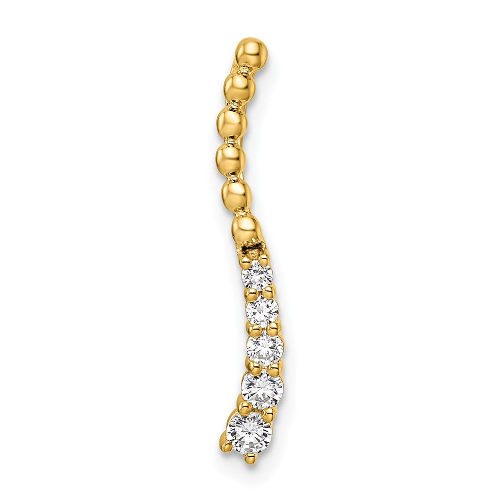 LGYP 14k 1/5 carat Lab Grown Diamond VS/SI+ G+ Fashion Bar Chain Slide Pendant