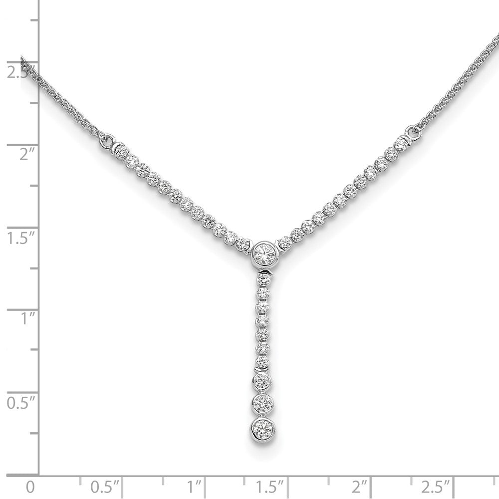 LGWN 14k White Gold 1 carat Lab Grown Diamond VS/SI+ G+ Adjustable up to 24 inch Tennis Style Bolo Necklace
