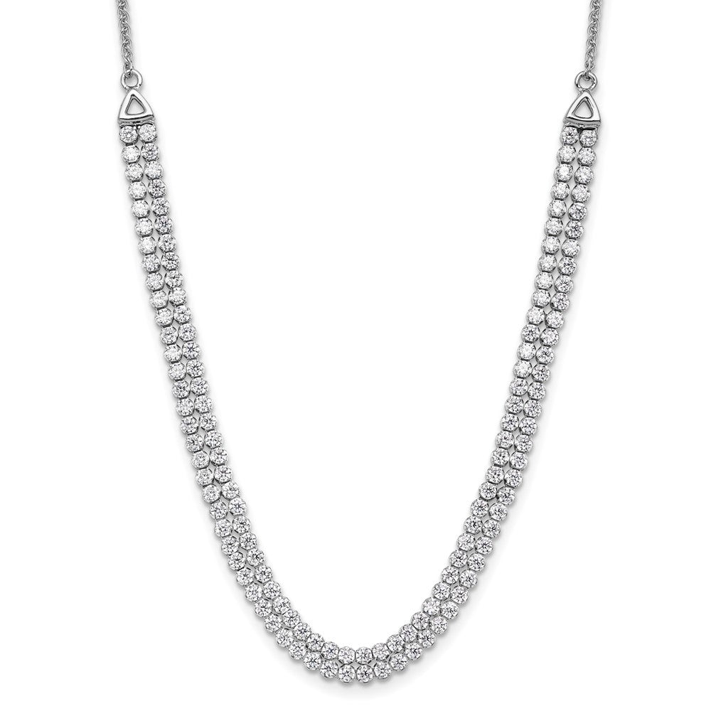 LGWN 14k White Gold 3 1/3 carat Lab Grown Diamond VS/SI+ G+ Adjustable 13.5 to 24 inch Double Row Tennis Bolo Necklace