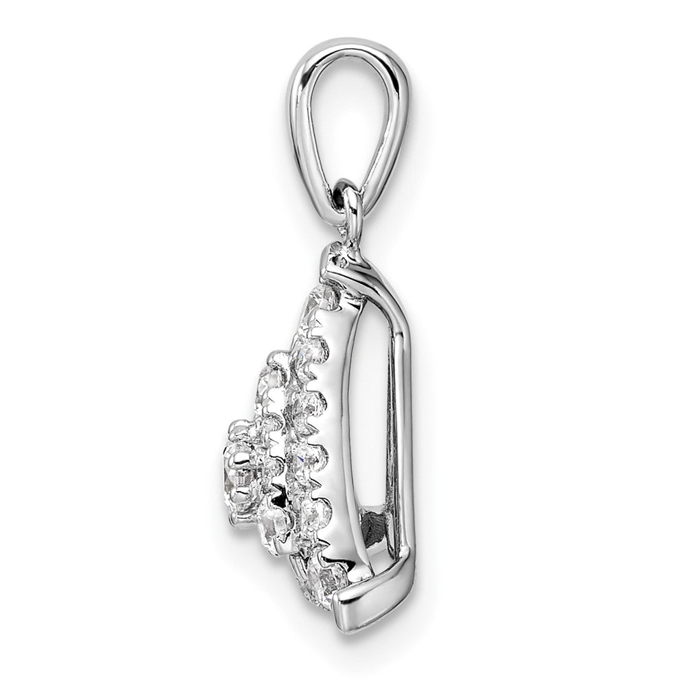LGWP 14k White Gold 1/2 carat Lab Grown Diamond VS/SI+ G+ Complete Triangle Cluster Pendant